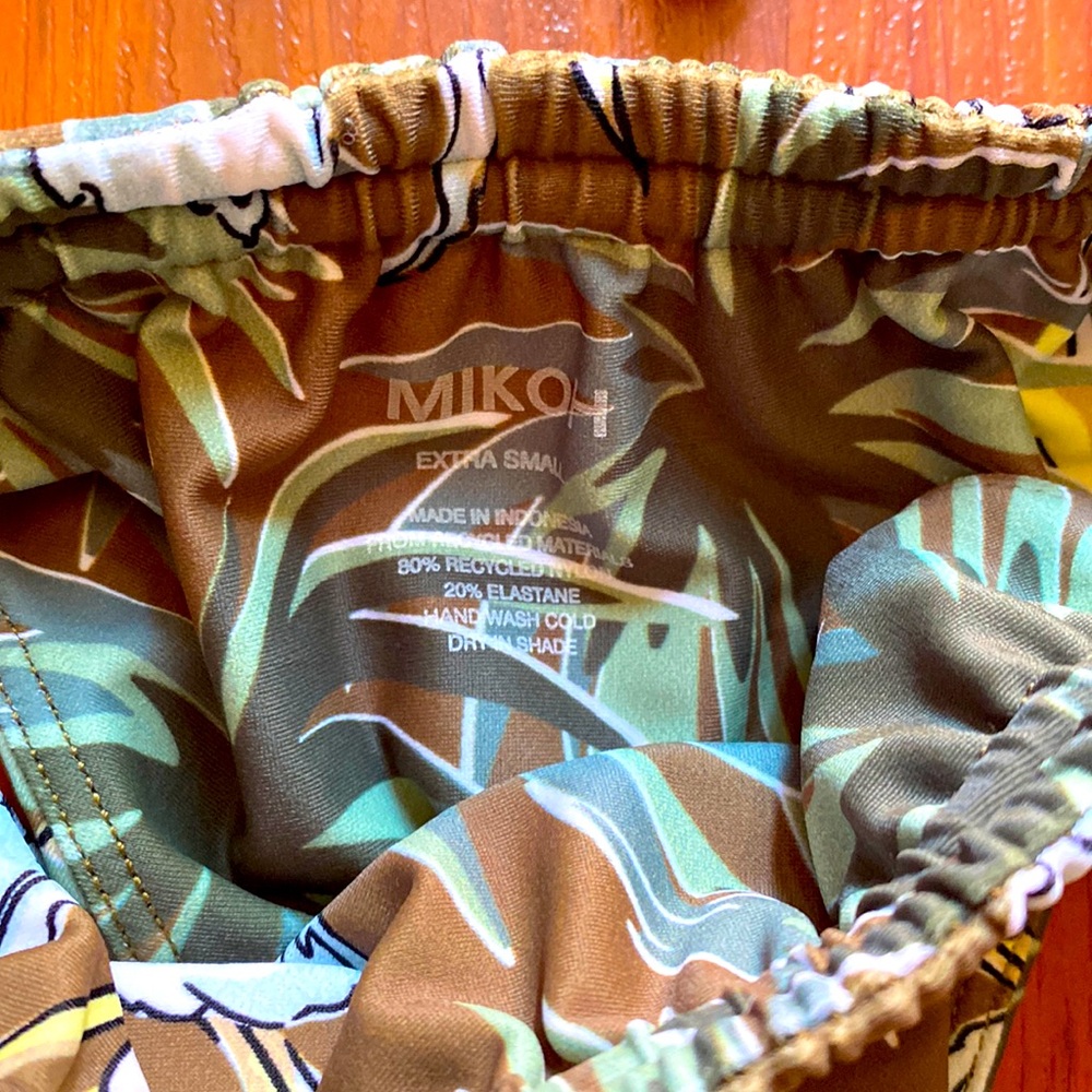 MIKOH Bikini set Monse Triangle Top S + Buru Bottom XS Jungle Orchid NWT - Picture 3 of 4
